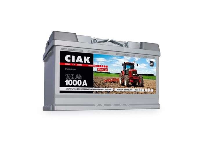 CIAK Starter 12V-110 Ah 1000A D+ Traktor Profi 353x175x190/CS110DTS